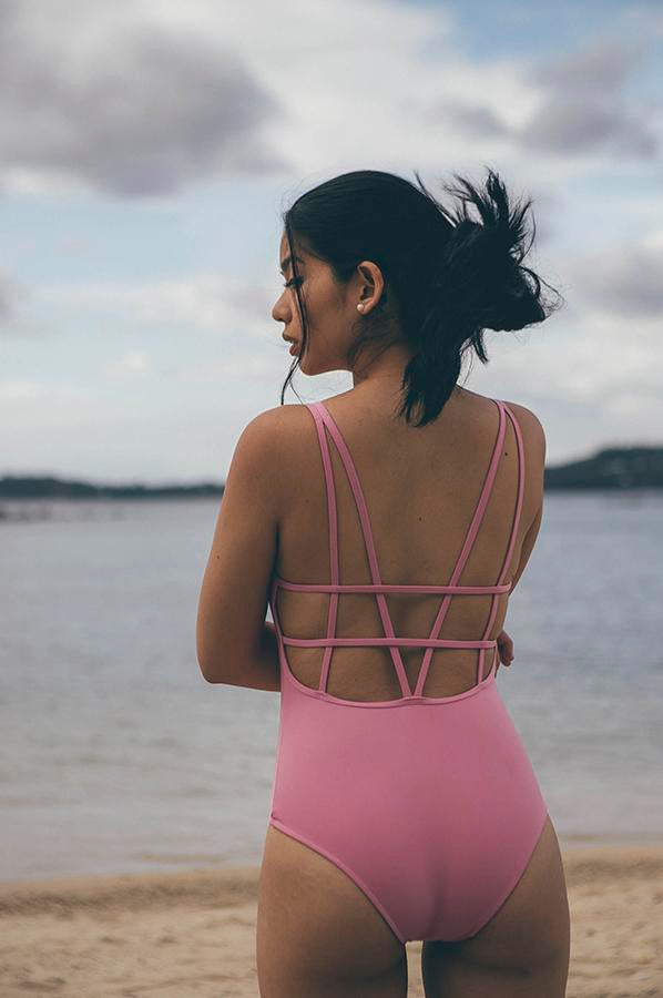 Negritas Pink Bikini One Piece Swimmie